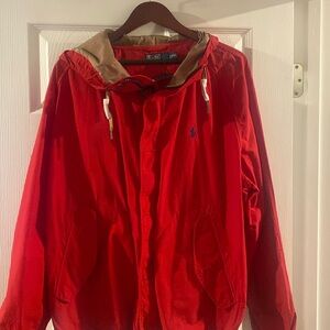 Men’s red polo, Ralph Lauren jacket size XXL